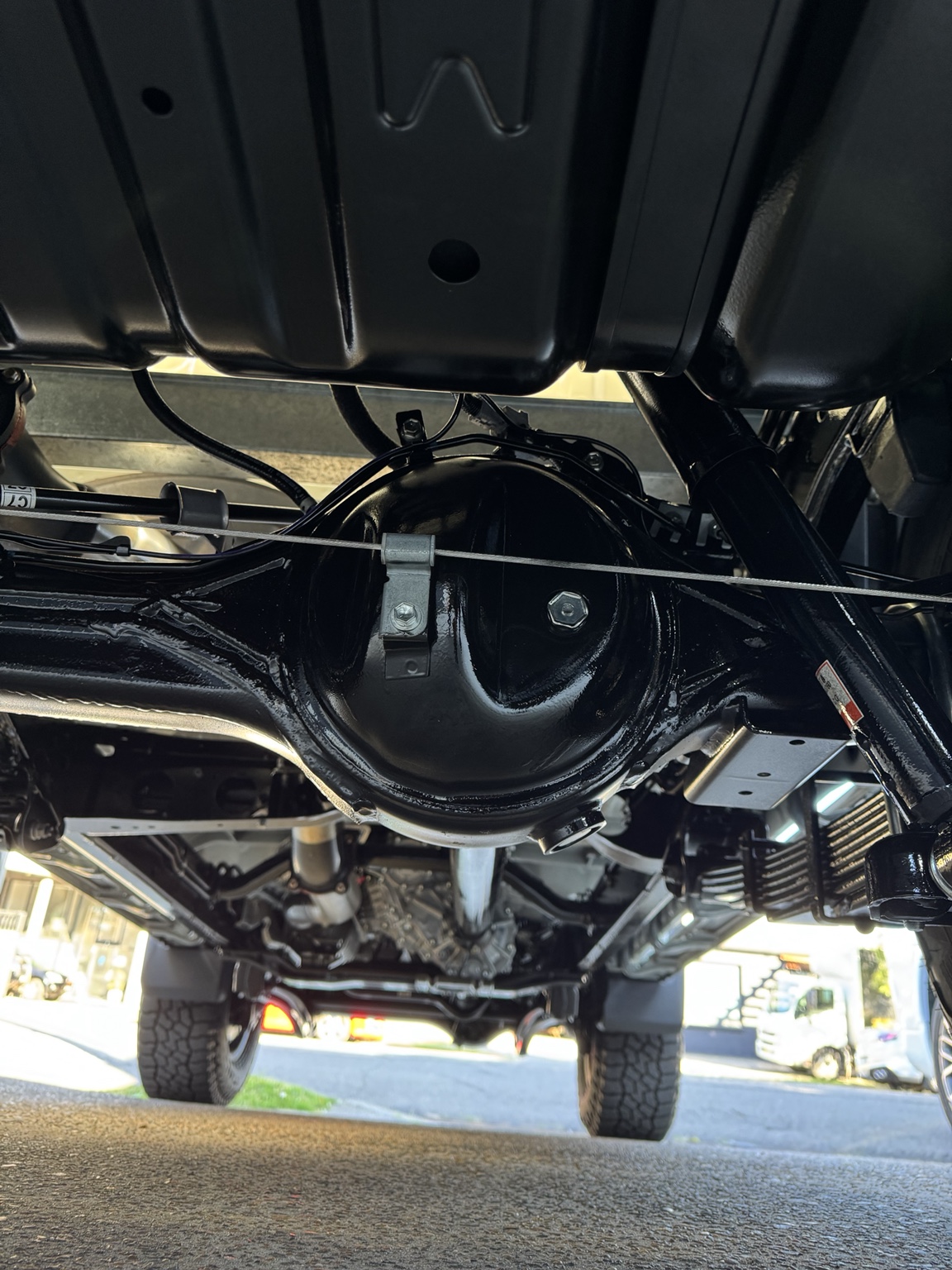 Rear differential and chassis after protective coating
