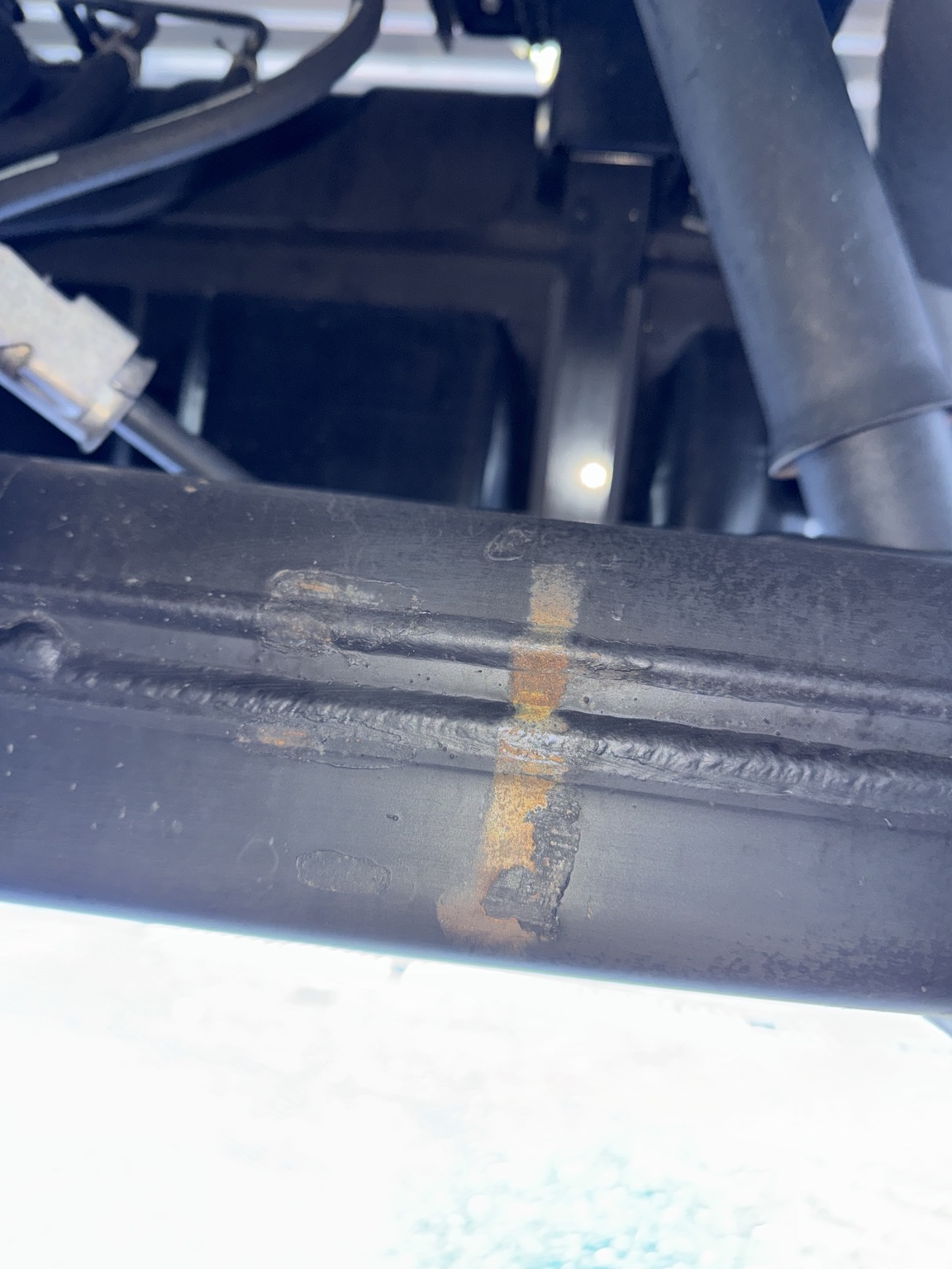 Surface corrosion identified during underbody inspection