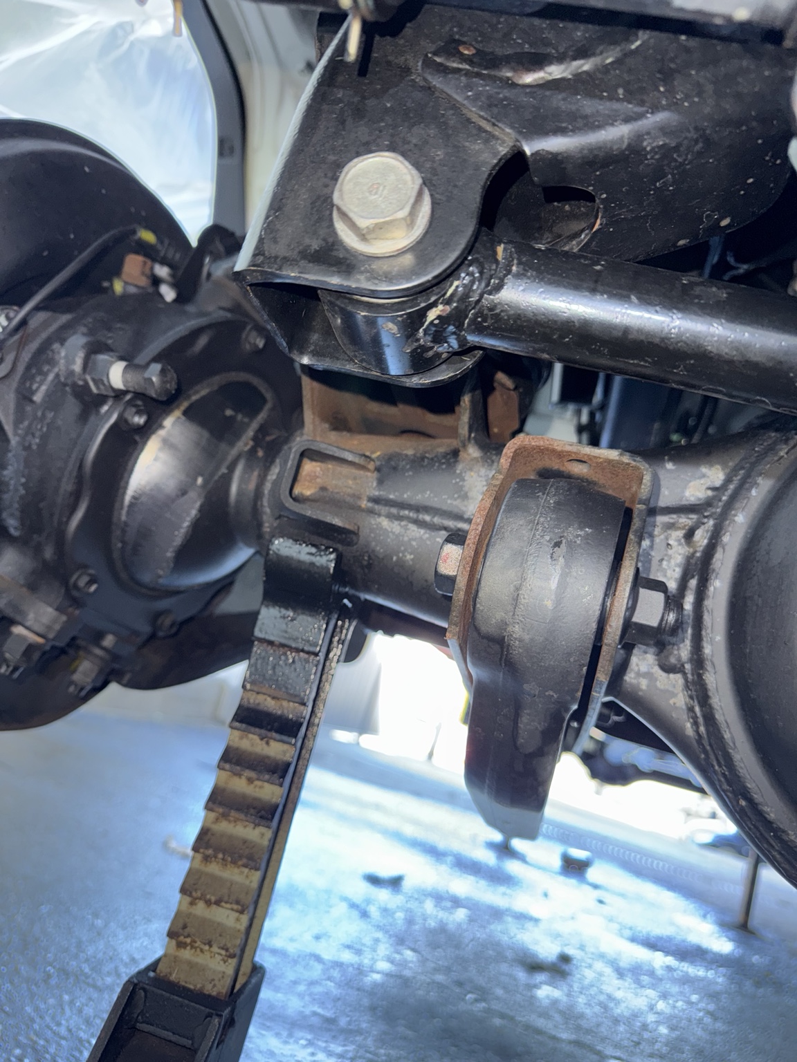 Suspension mounting points before chassis protection