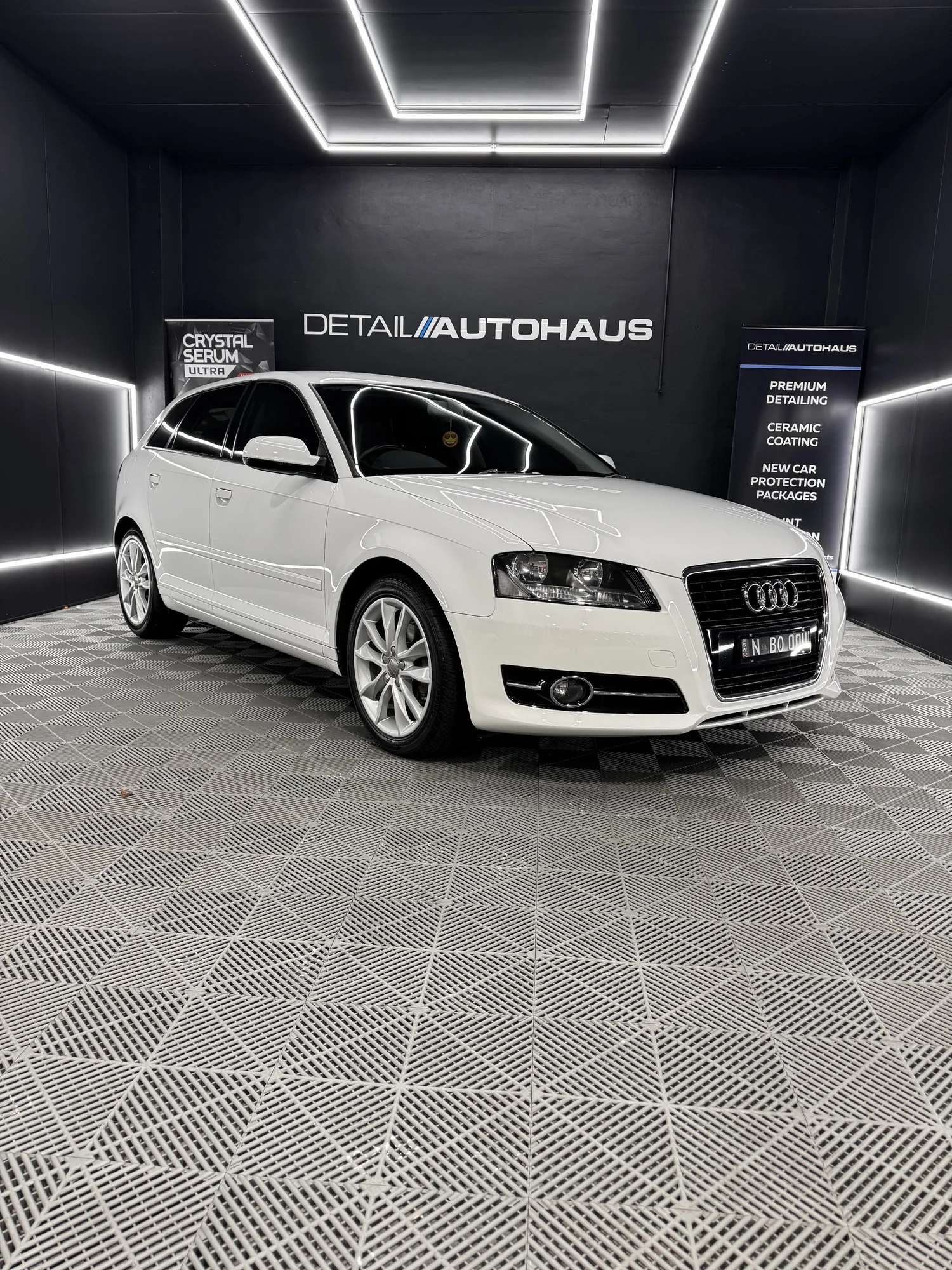 Detail AutoHaus Audi A3 complimentary loan car in the studio